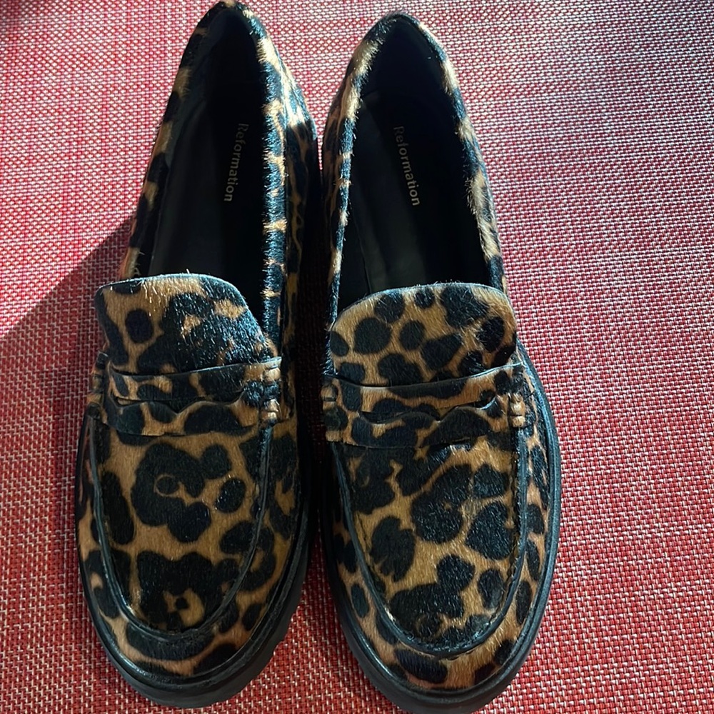 Reformation Agatha Loafer Leopard print